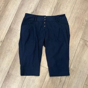 Adidas Womens Blue Capri Shorts Climalite Golf